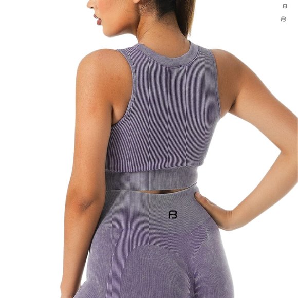 BodyFlexx Purple Shockproof Bottom Zippered Leggings - Picture 4 of 4